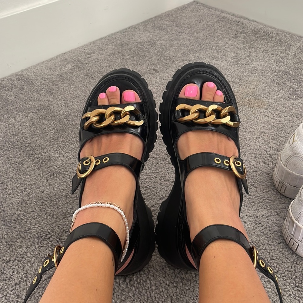 Jeffery Campbell Black Platform Sandals